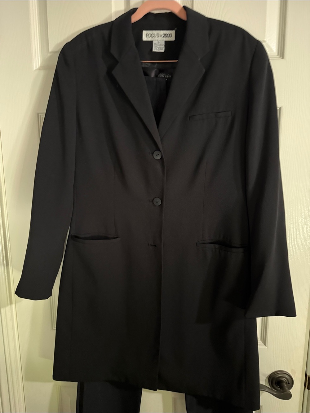 Focus 2000 Black Longline Blazer Jacket